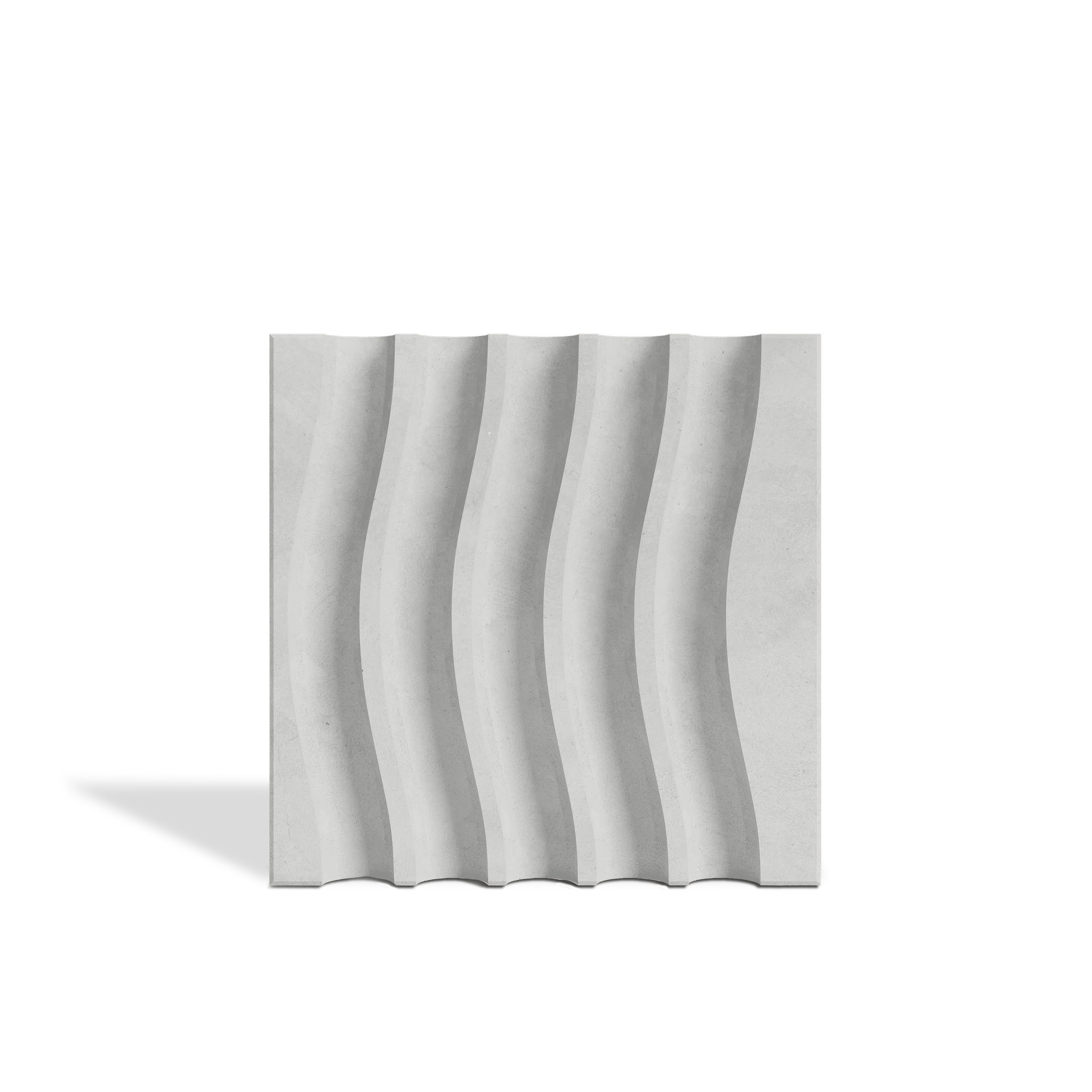ROMA Waves Gray 3D concrete wall tile – flowing wave relief · ModaConcrete