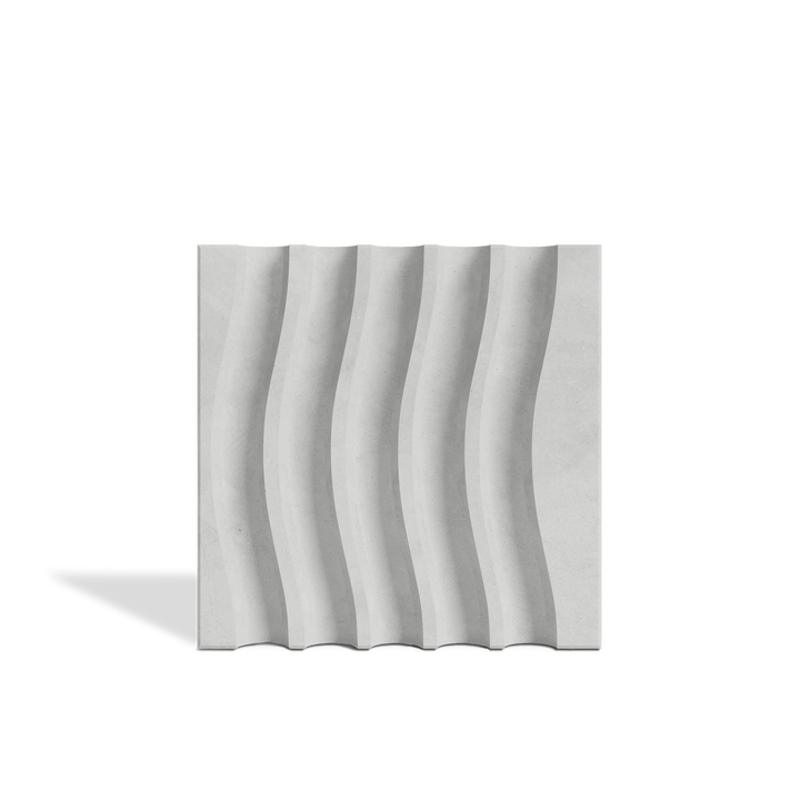 ROMA Waves Gray 3D concrete wall tile – flowing wave relief · ModaConcrete