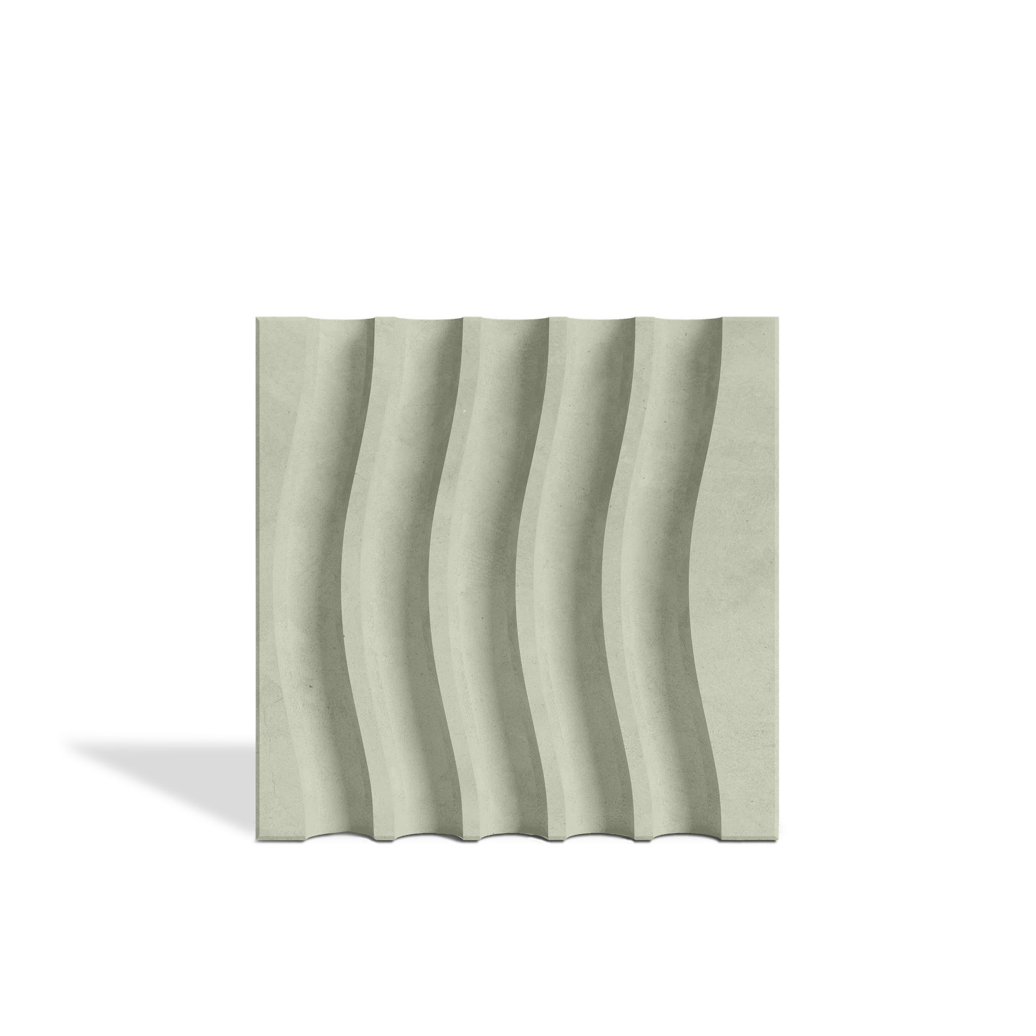 ROMA Waves Sage 3D concrete wall tile – flowing wave relief · ModaConcrete