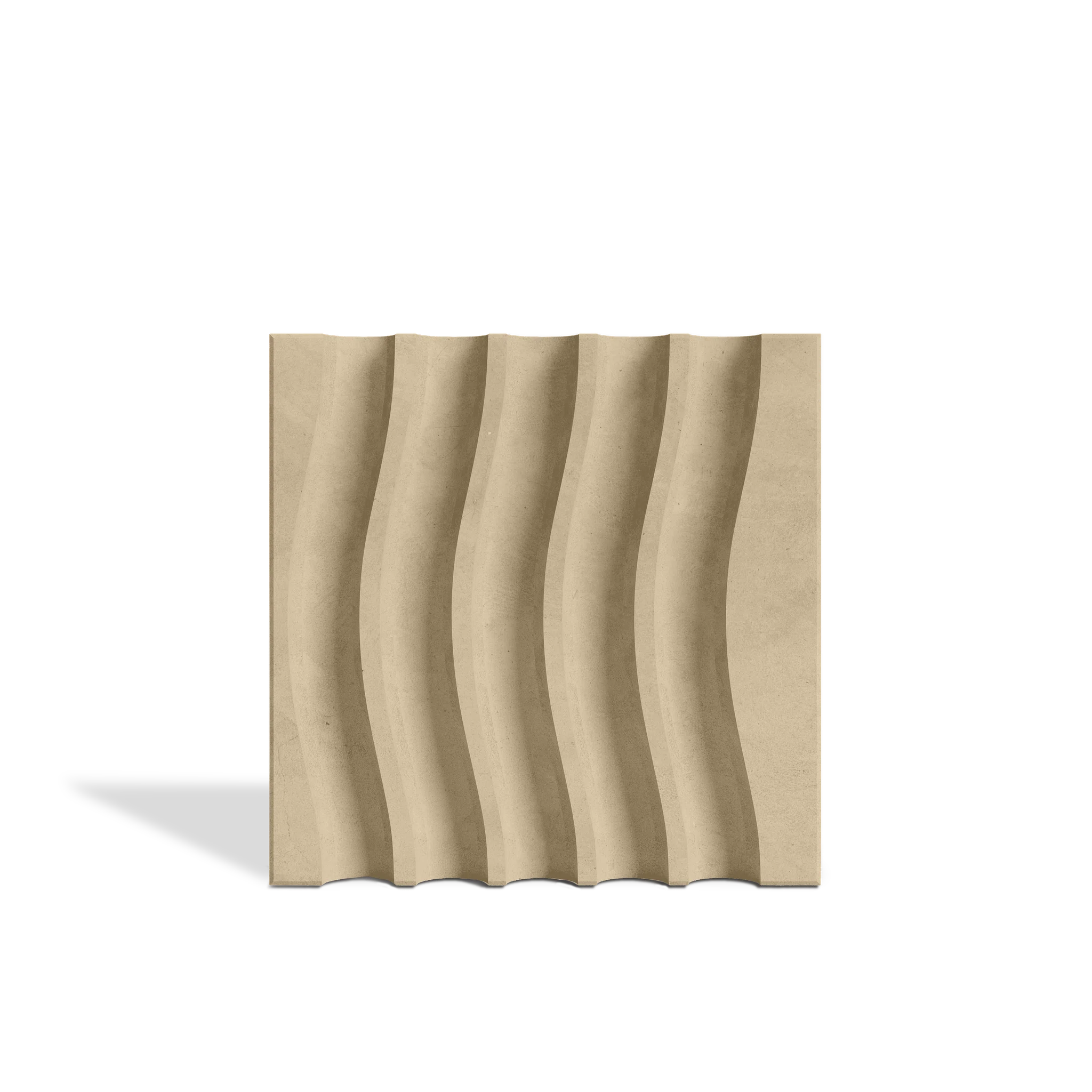 ROMA Waves Sand 3D concrete wall tile – flowing wave relief · ModaConcrete