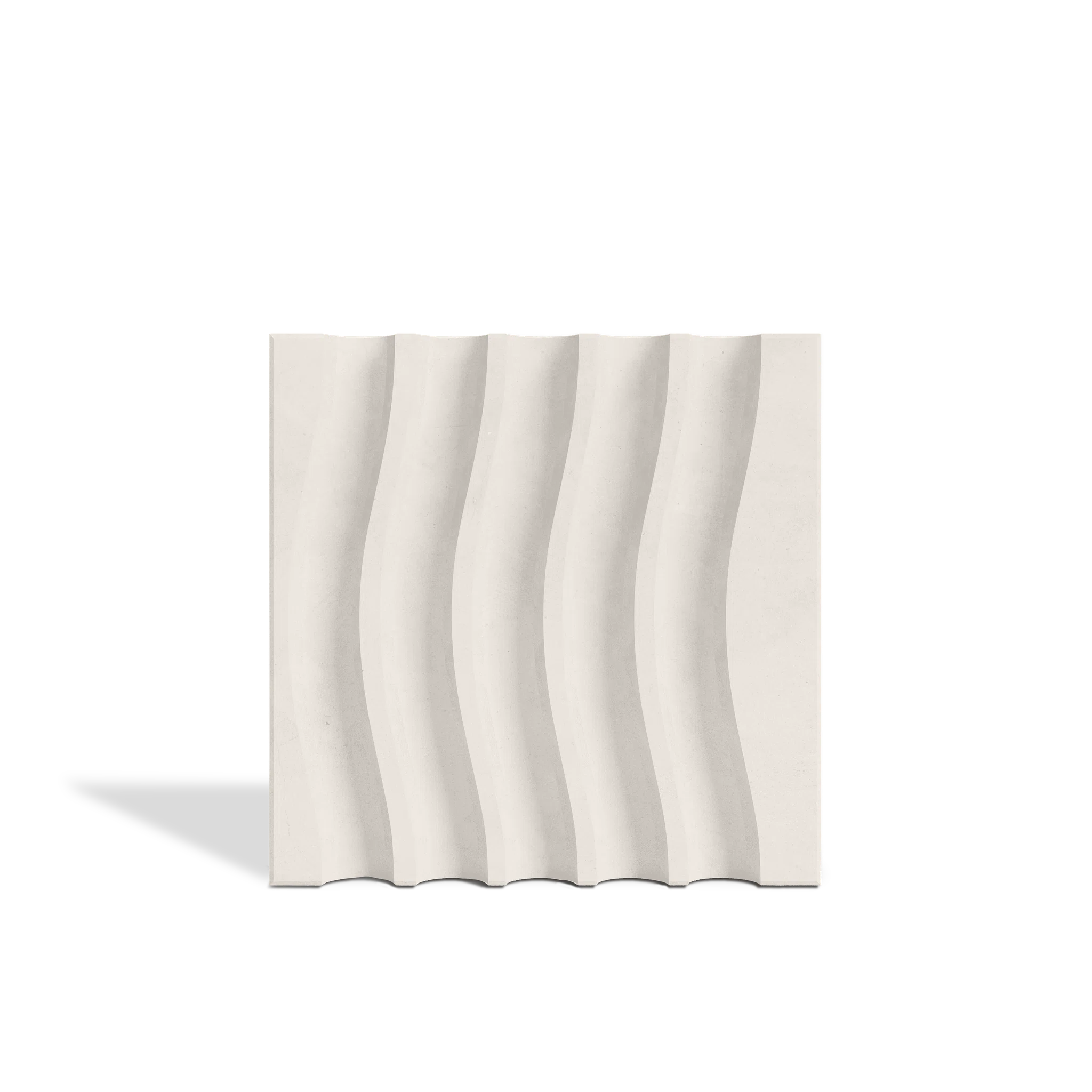 ROMA Waves White 3D concrete wall tile – flowing wave relief · ModaConcrete