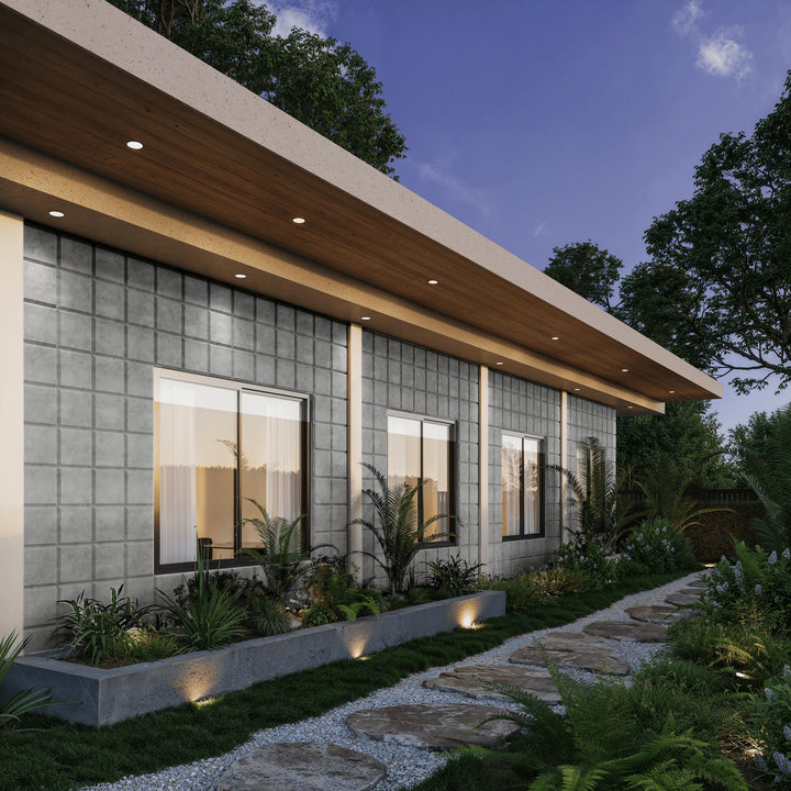 VELA Gray 3D concrete wall tile – shallow relief, feature wall installation · ModaConcrete