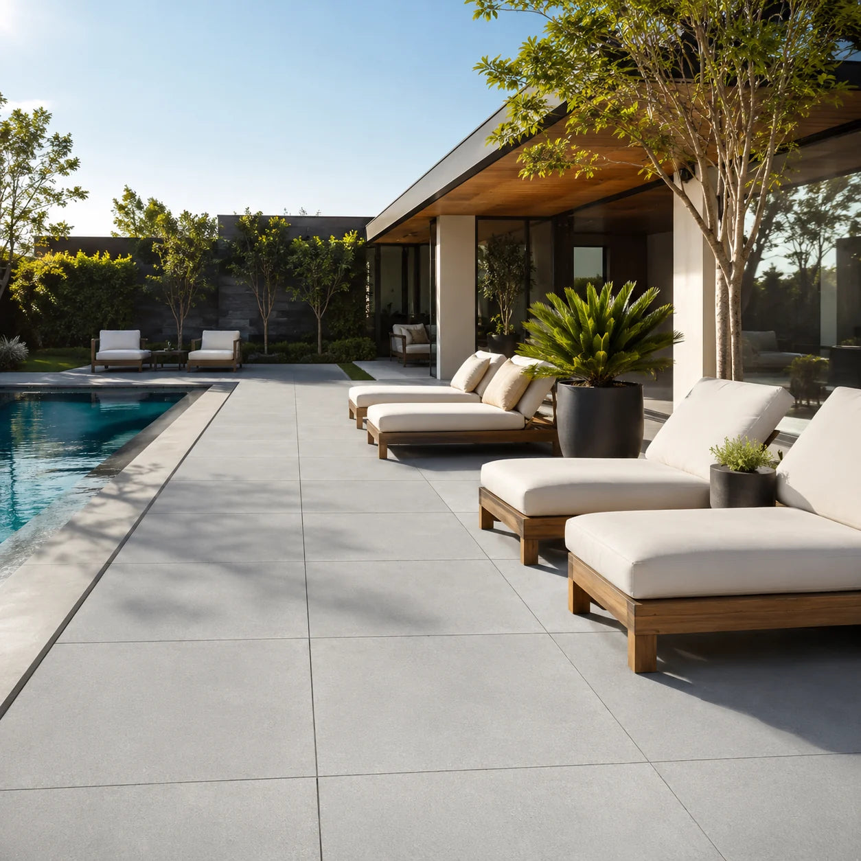 ModaPAVE 24x24 pedestal concrete paver in Platinum — render view | ModaConcrete outdoor hardscape