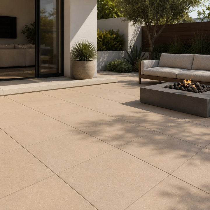 ModaPAVE 24x24 pedestal concrete paver in Sand — render view | ModaConcrete outdoor hardscape