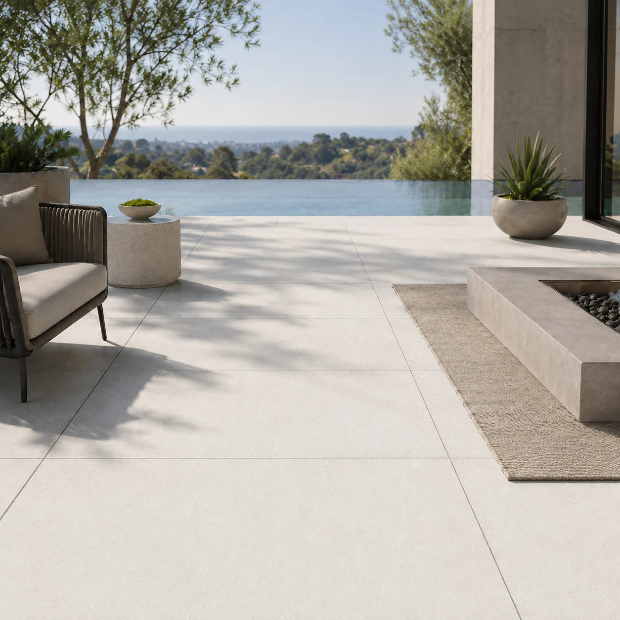 ModaPAVE 24x24 pedestal concrete paver in White — render view | ModaConcrete outdoor hardscape