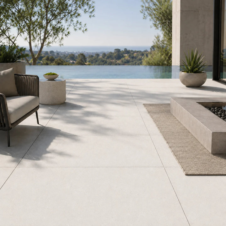 ModaPAVE 24x24 pedestal concrete paver in White — render view | ModaConcrete outdoor hardscape
