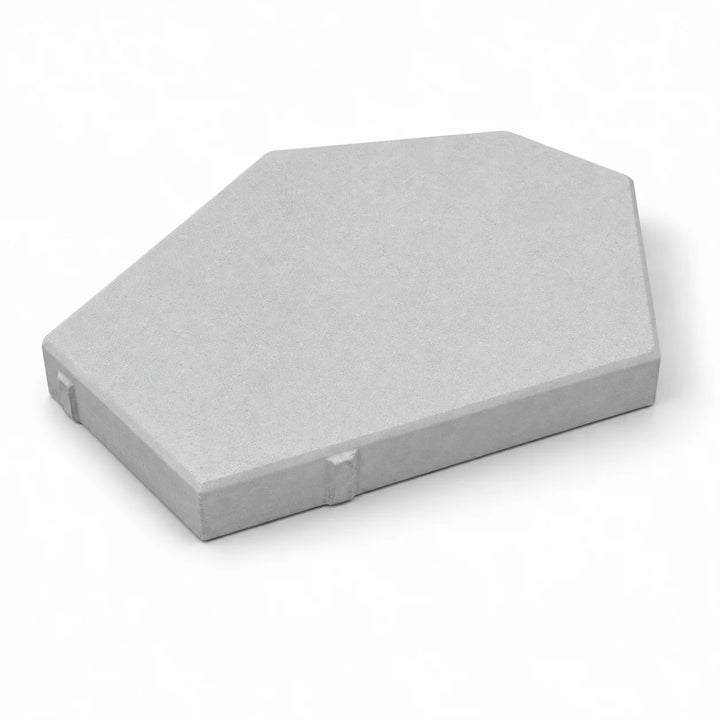 ModaPAVE hexagon concrete paver in Platinum — render view | ModaConcrete outdoor hardscape