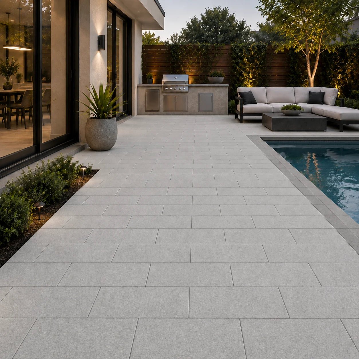 ModaPAVE Hyperion HyperCast concrete paver in Gray — render view | ModaConcrete outdoor hardscape