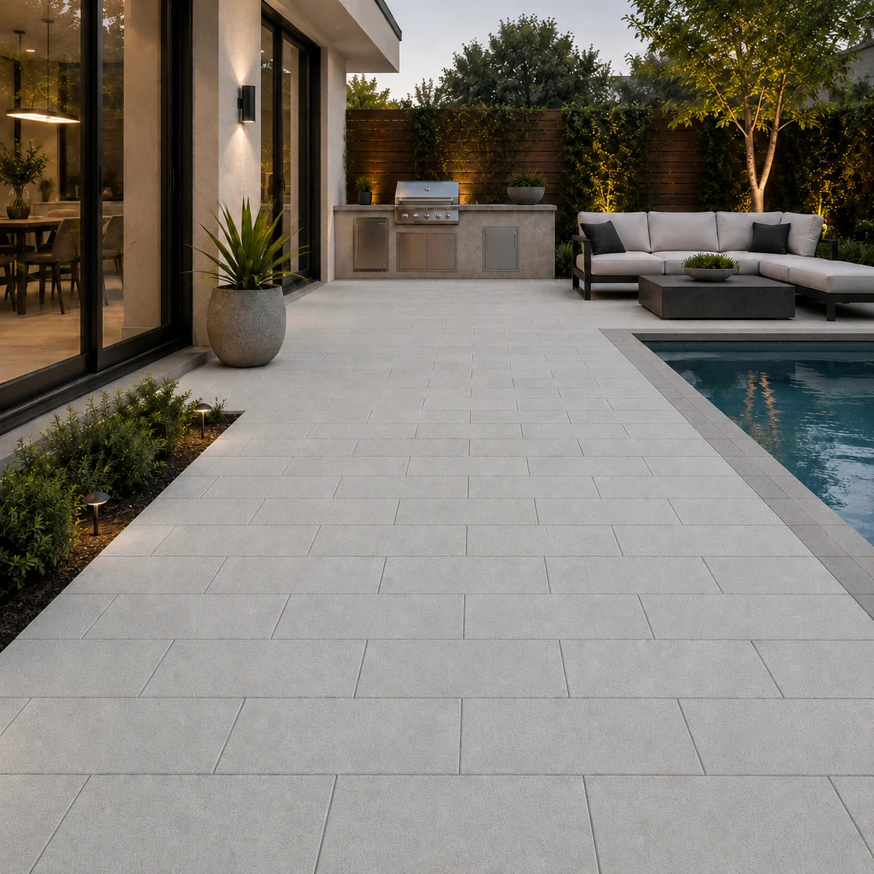 ModaPAVE Hyperion HyperCast concrete paver in Gray — render view | ModaConcrete outdoor hardscape