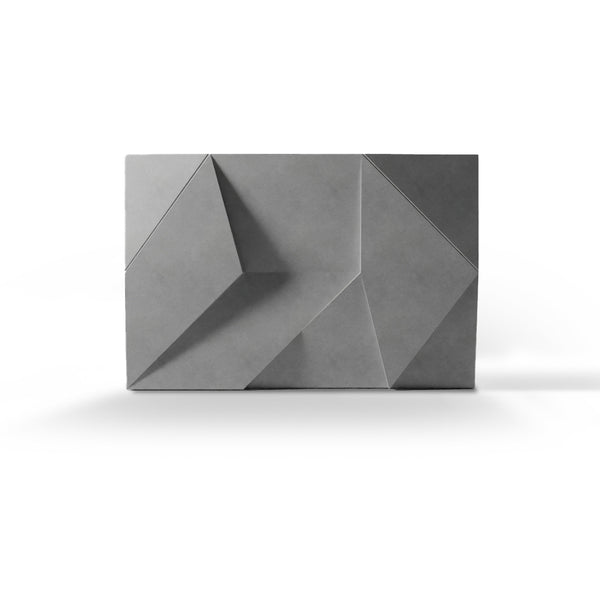 ModaWALL ANDROMEDA 3D concrete wall tile in Gray, studio render of the angular facets