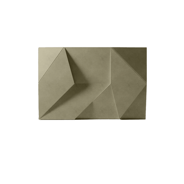 ModaWALL ANDROMEDA 3D concrete wall tile in Sage, studio render of the angular facets