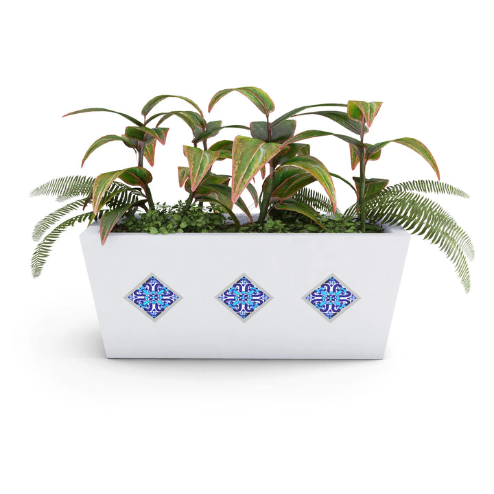 Mosaic Outdoor Planters Linear Dover Blue