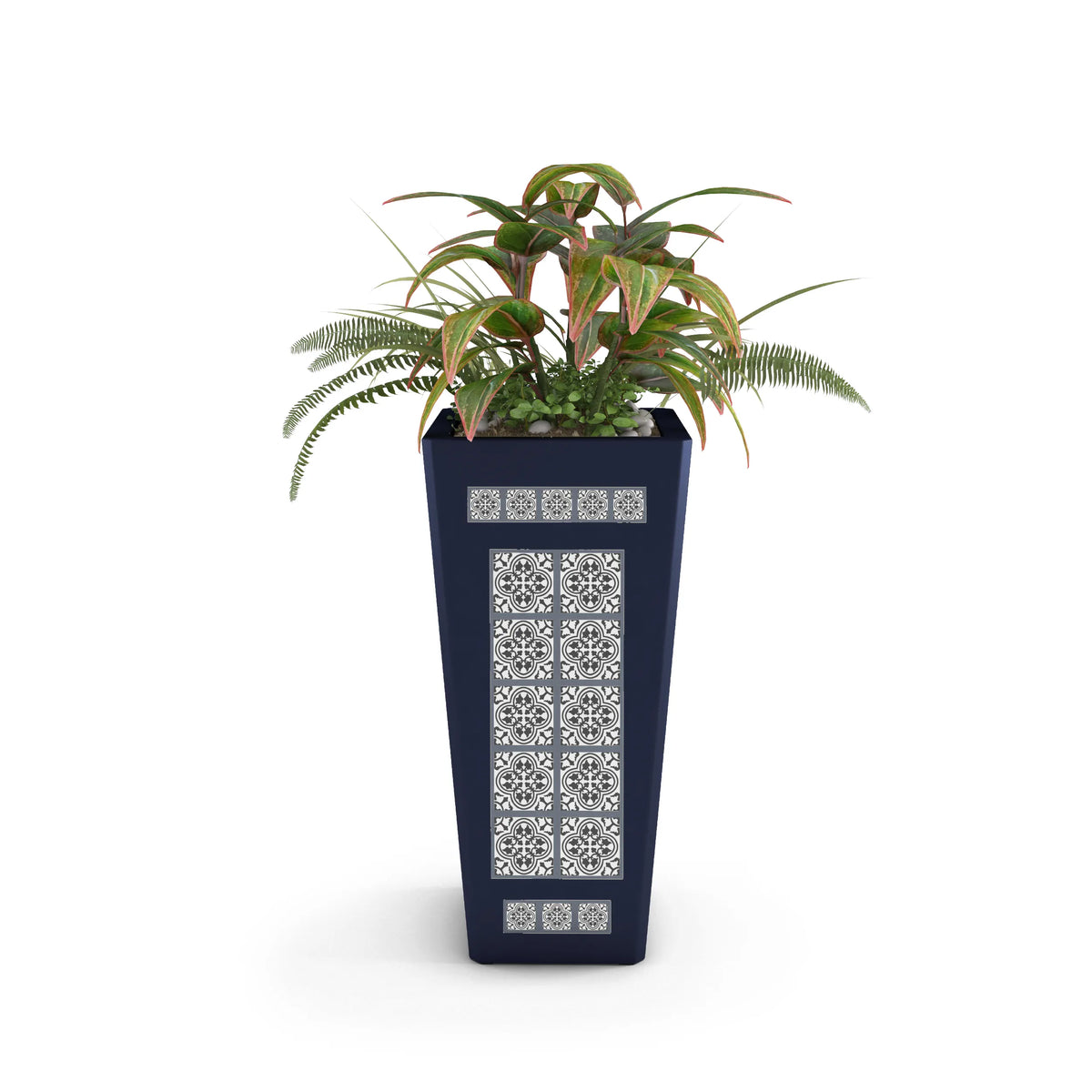Mosaic Outdoor Planters Linear Sage Burst Graphite