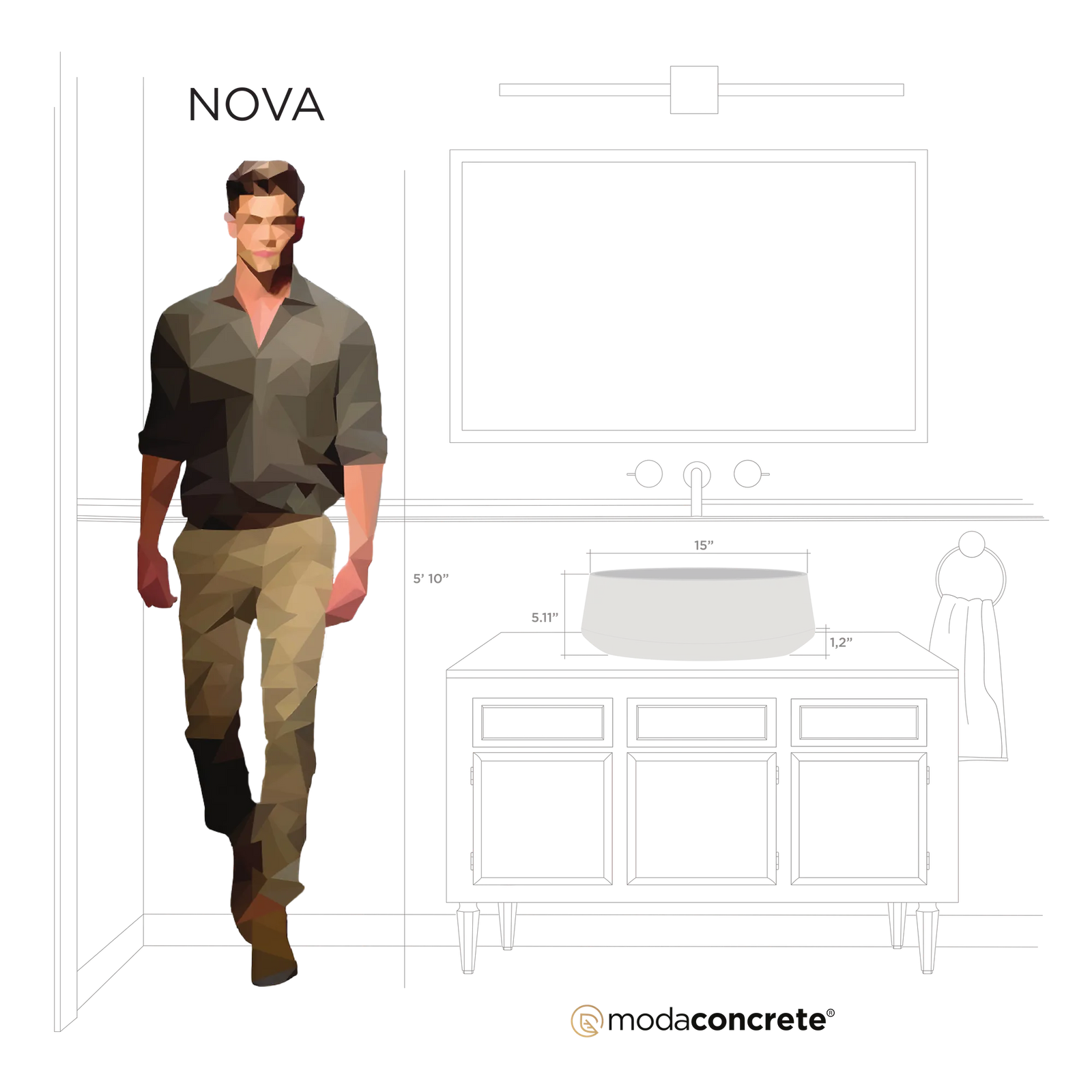 Nova Concrete Sink