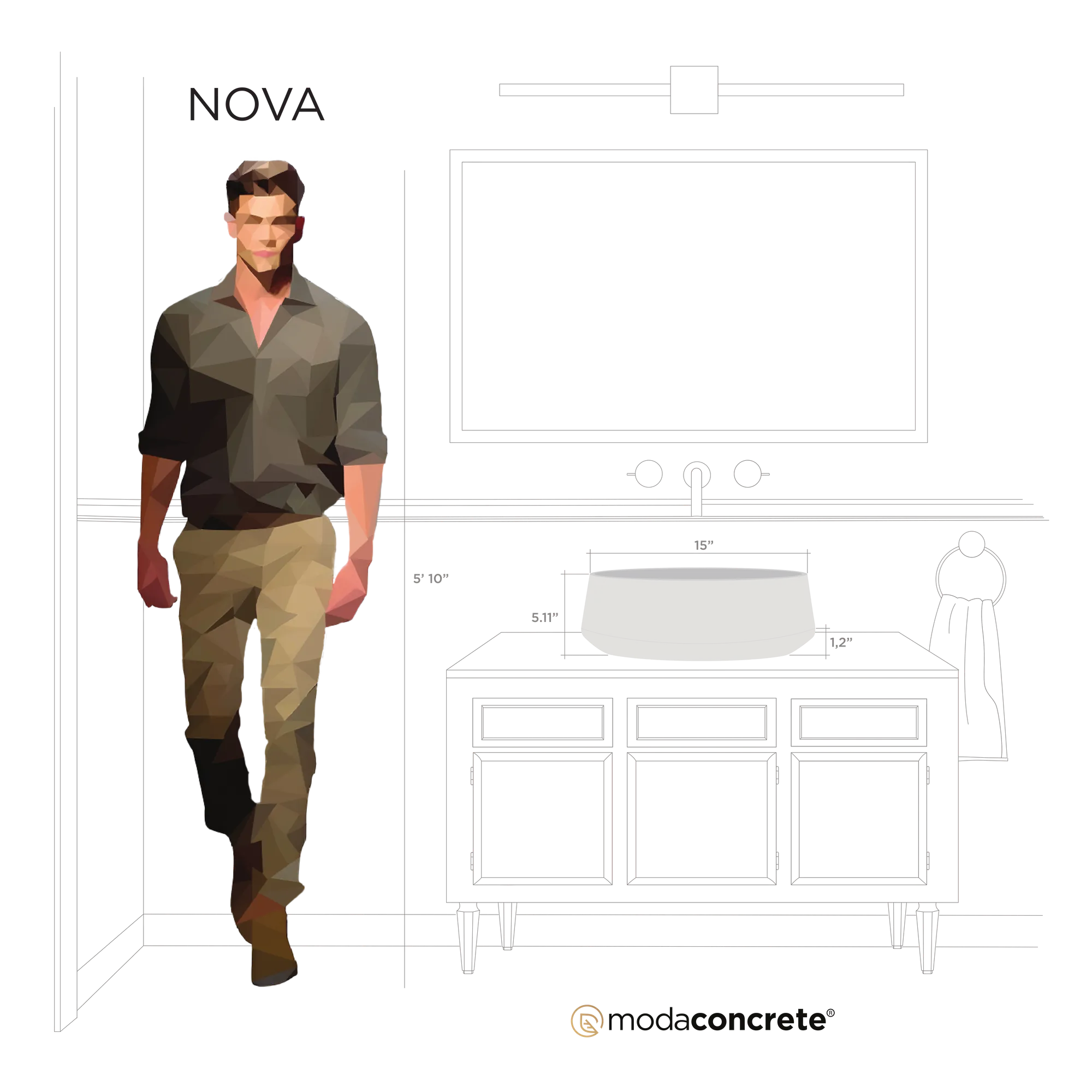 Nova Concrete Sink