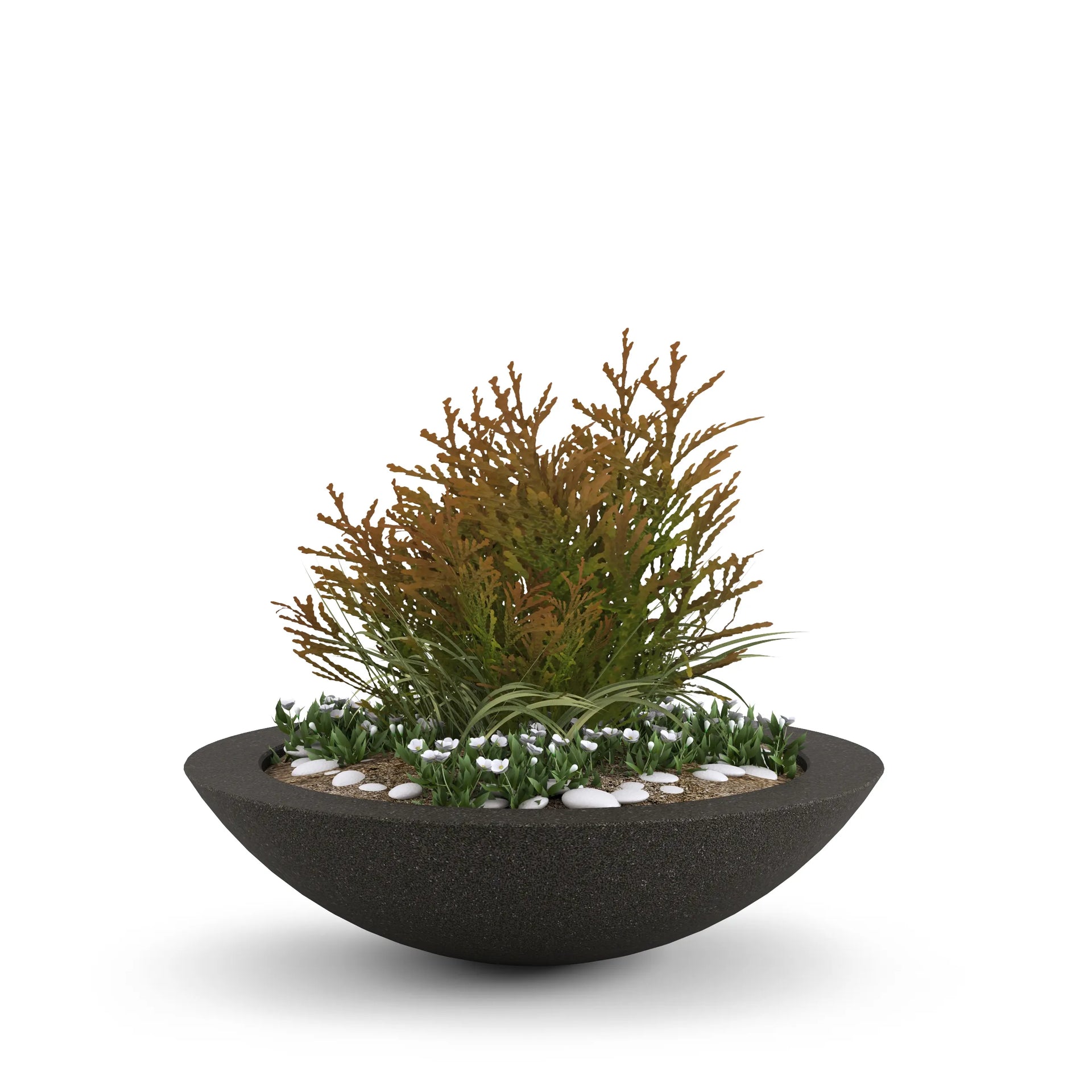 Oceanside Outdoor Shallow Planter Small Graphite