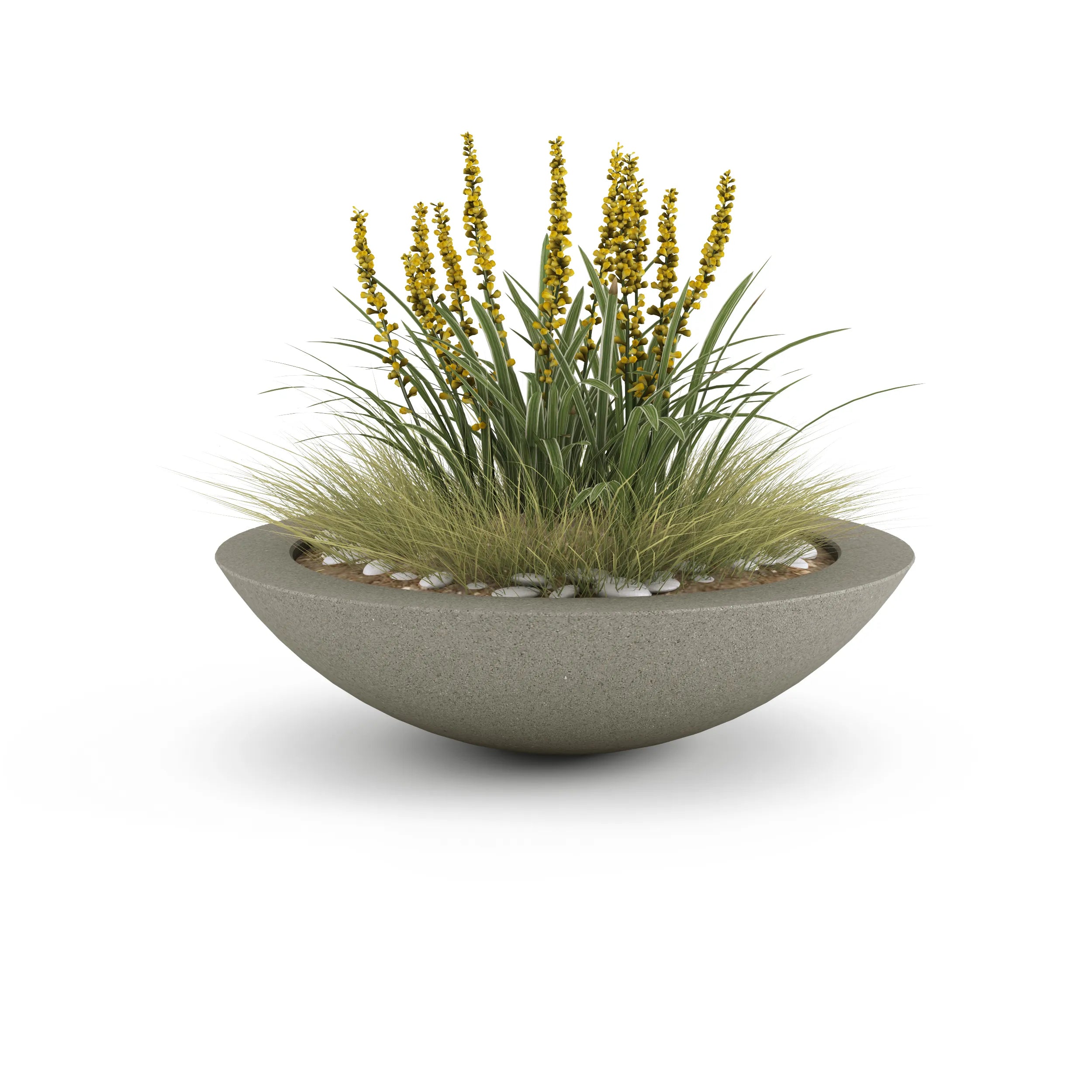 Oceanside Outdoor Shallow Planter Small Grey