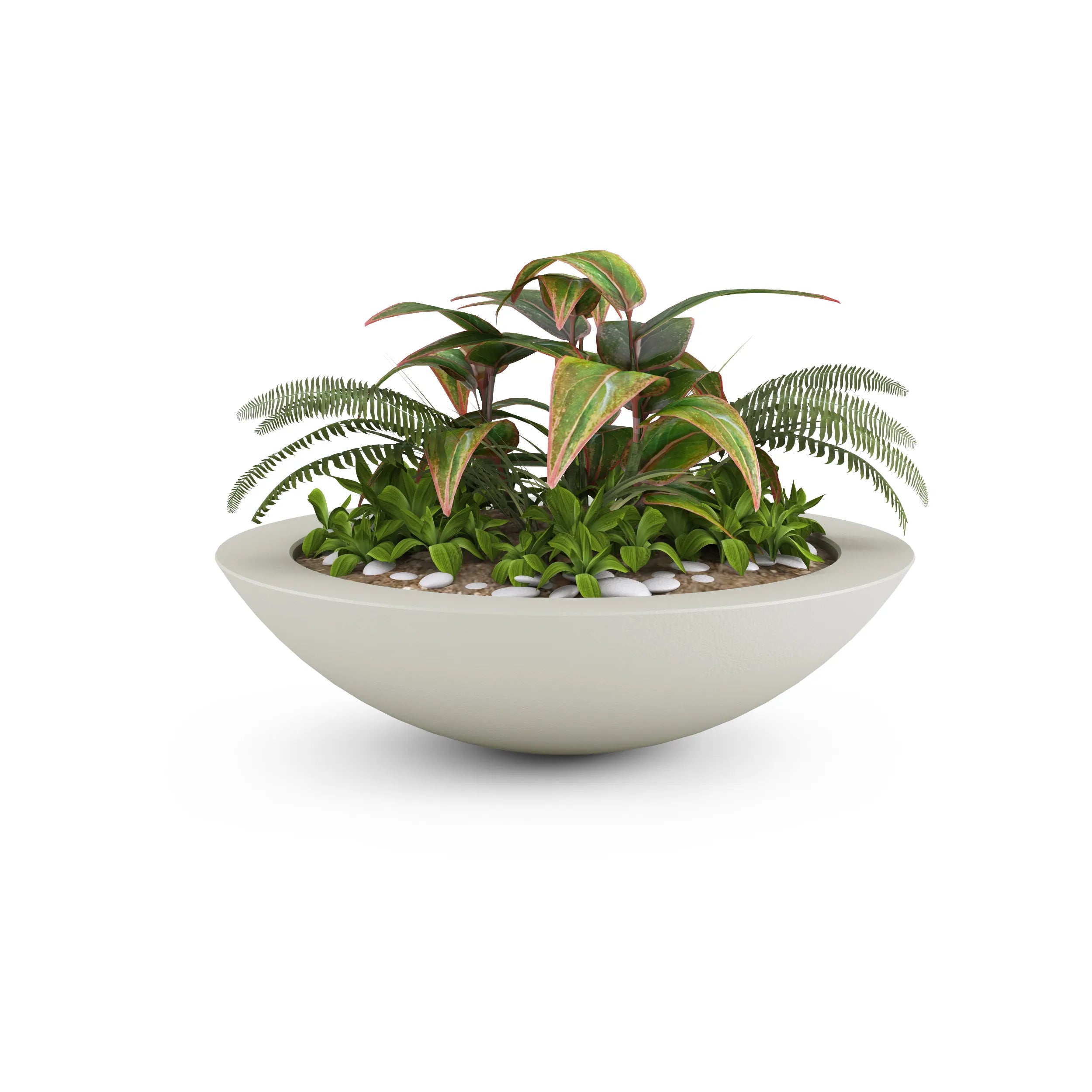 Oceanside Outdoor Shallow Planter Small White