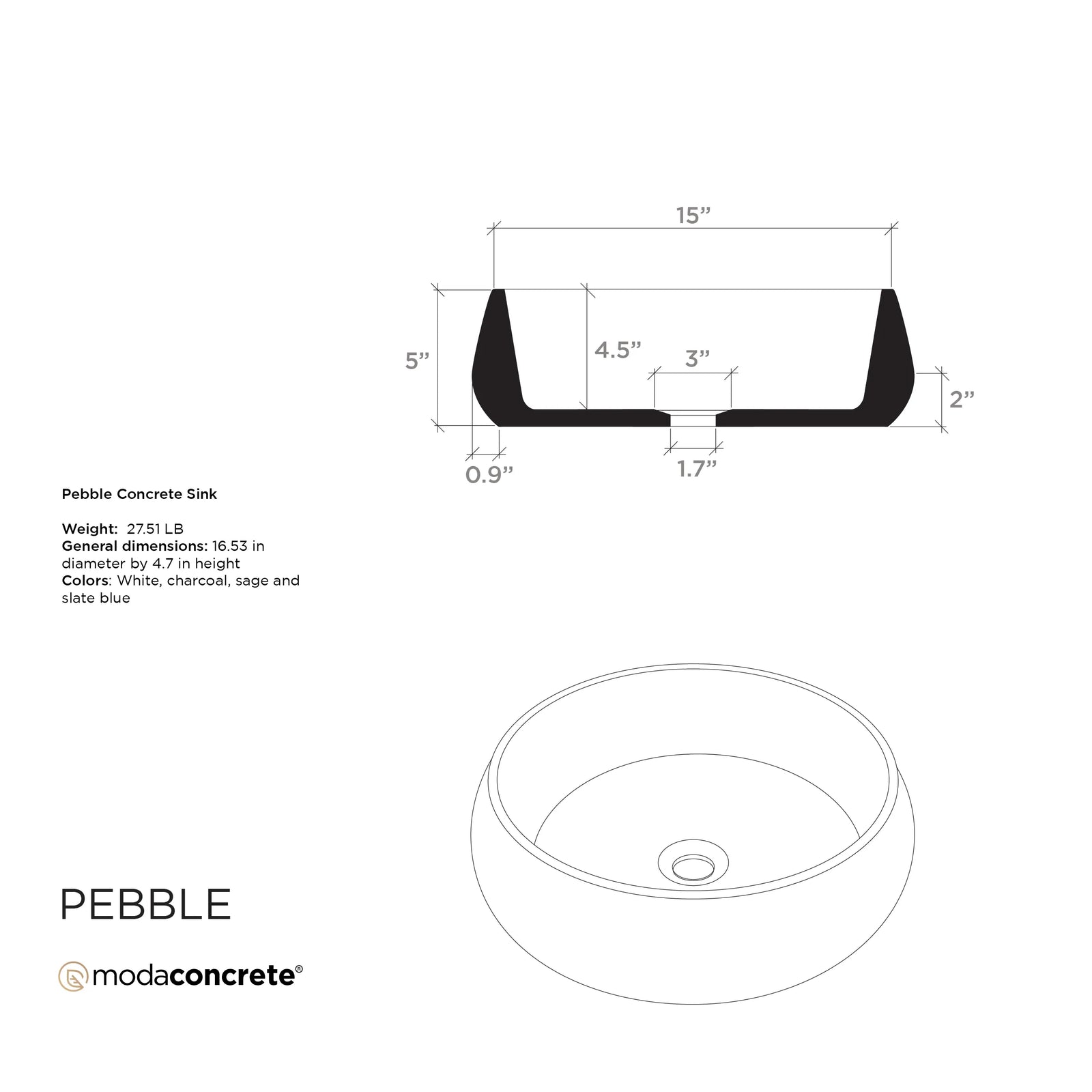 Pebble Concrete Sink