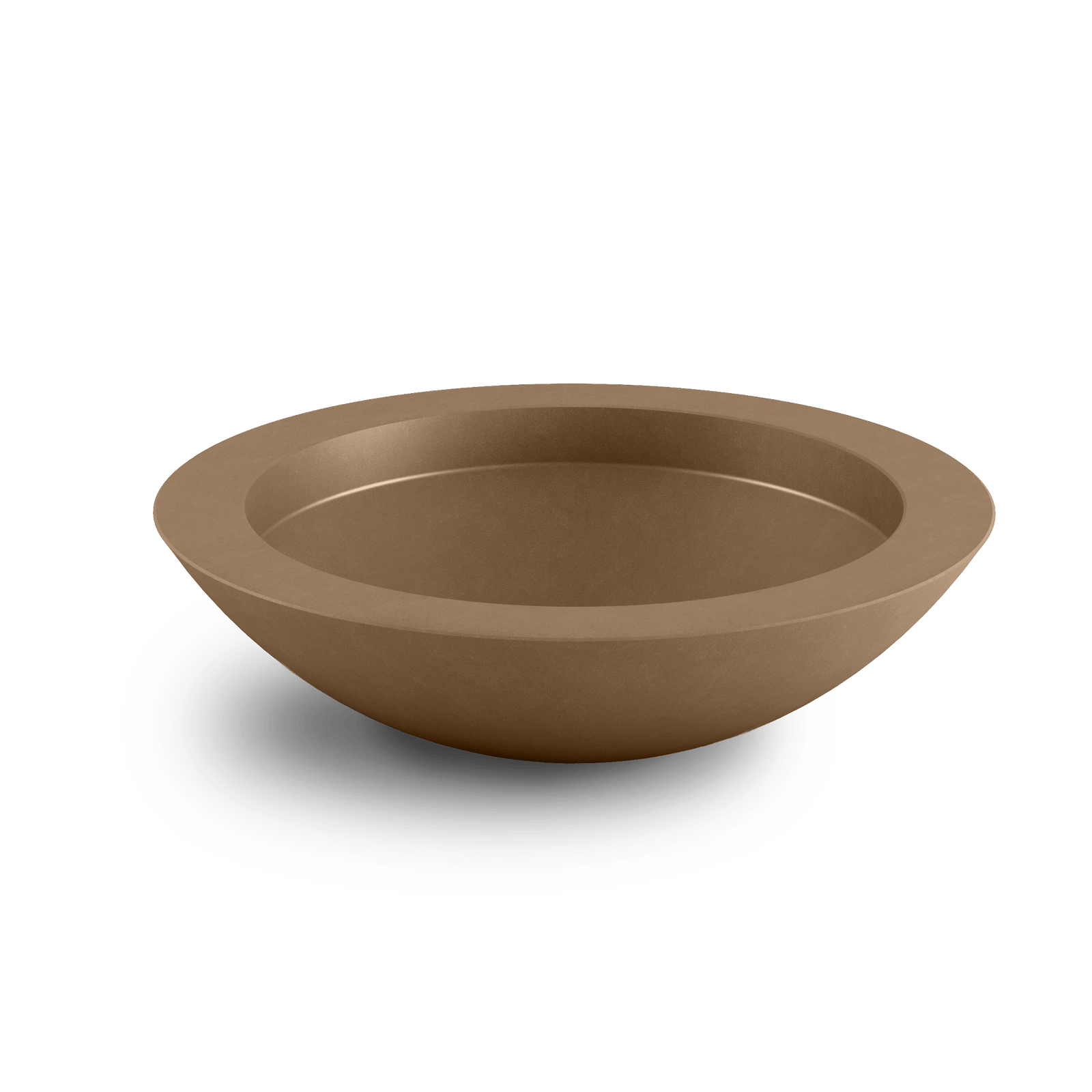 Oceanside Outdoor Shallow Planter in Adobe Buff Top View