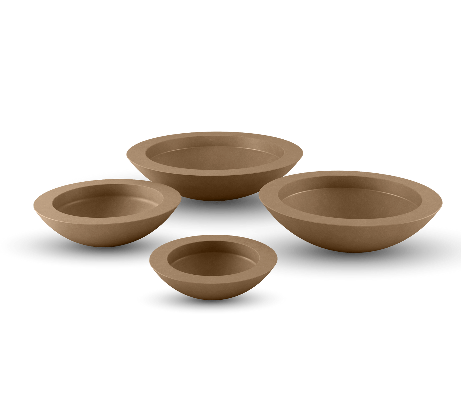 Oceanside Outdoor Shallow Planter in Cappuccino Color 4 Sizes