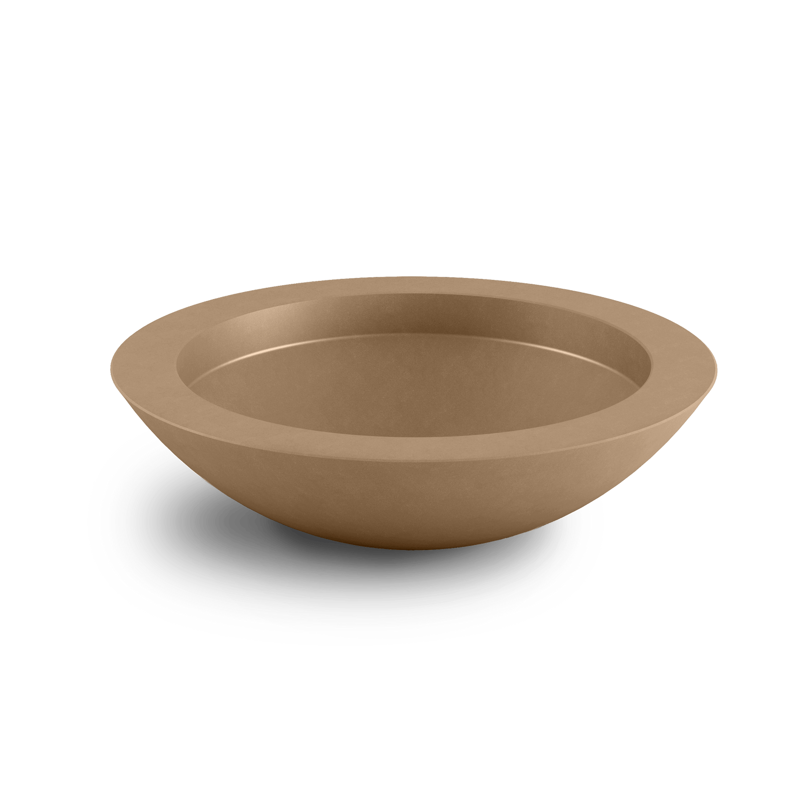 Oceanside Outdoor Shallow Planter in Cappuccino Color Top View
