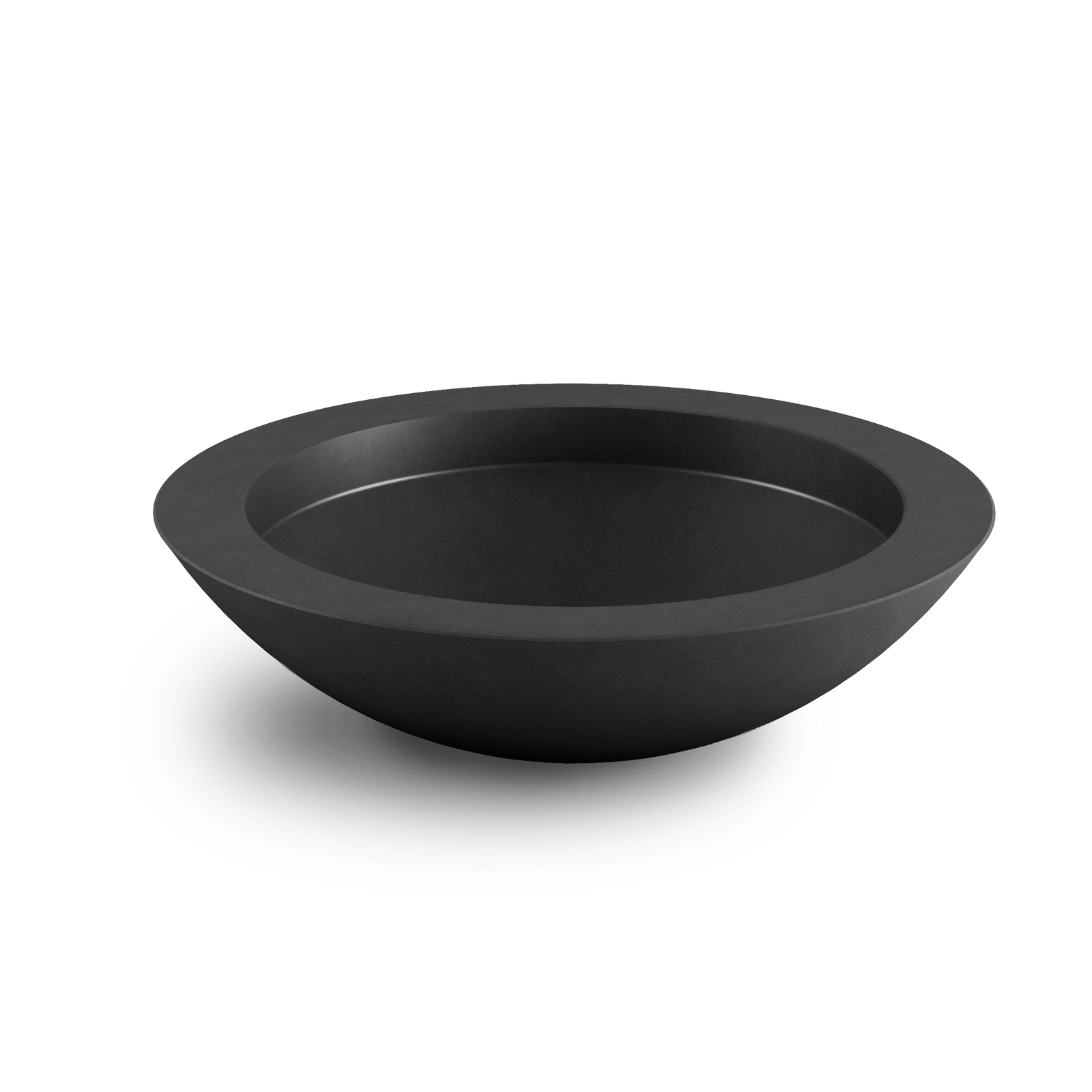 Oceanside Outdoor Shallow Planter in Dark Gray Top View