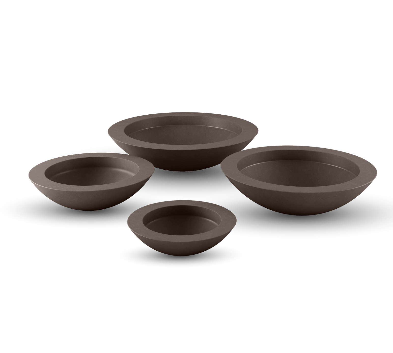 Oceanside Outdoor Shallow Planter in Walnut Color in 4 Sizes
