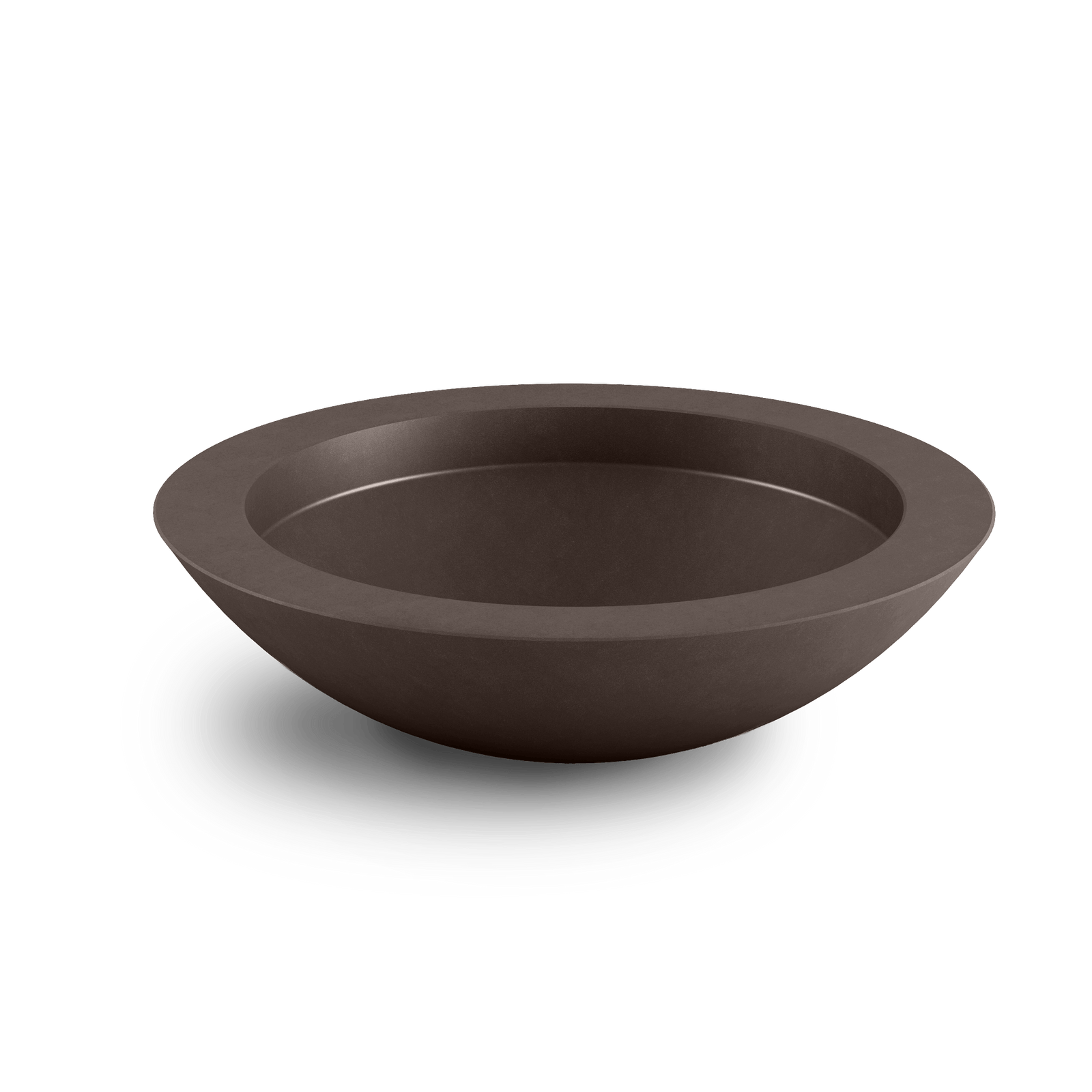 Oceanside Outdoor Shallow Planter in Walnut Color Top View