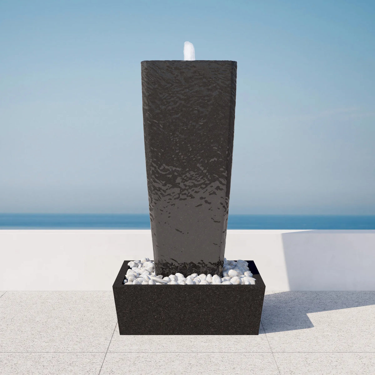 Vasa 52in StoneCast Fountain Set White