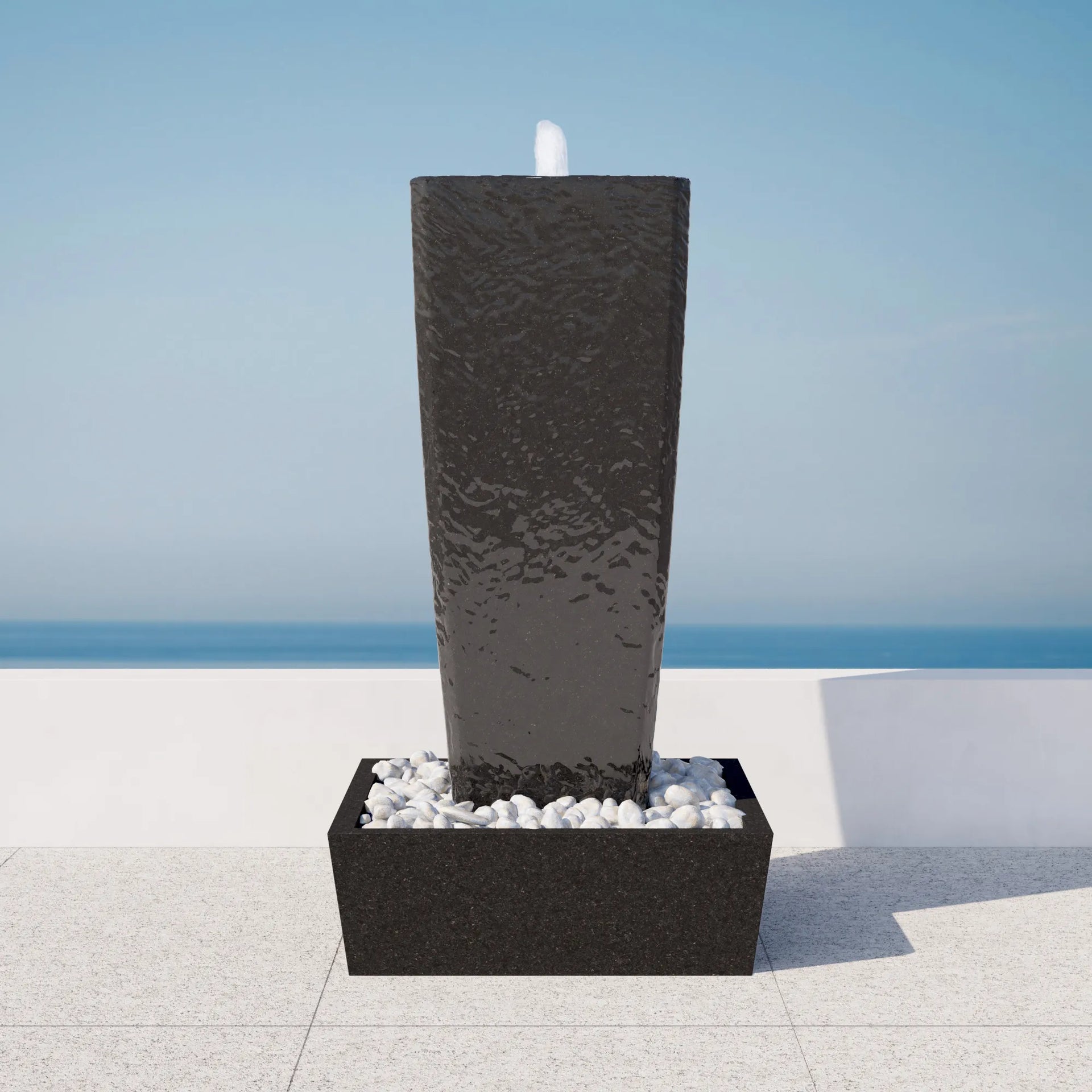 Vasa 52in StoneCast Fountain Set White