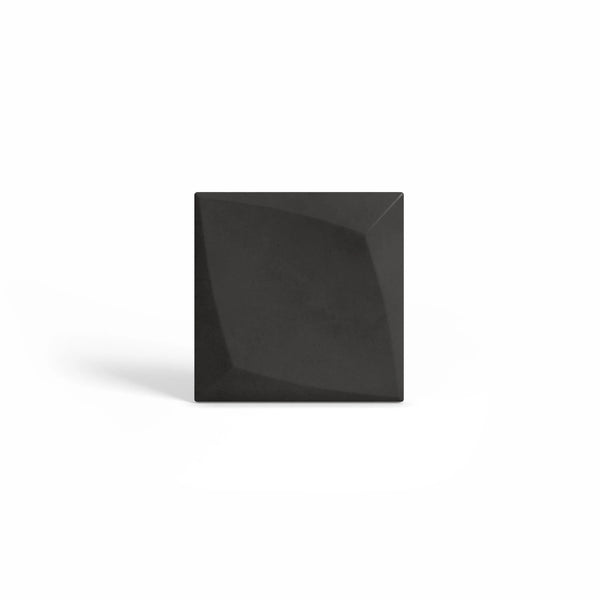 ModaWALL VEGA 3D concrete wall tile in Graphite, studio render with curved diamond relief